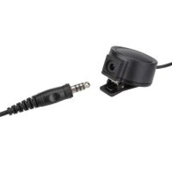 Preview: Hytera PD780 Dehnbares, gewickeltes taktisches Kehlkopfmikrofon, großes PTT